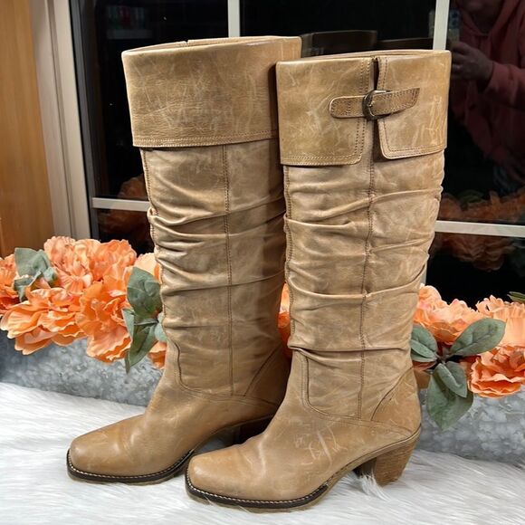 Via Spiga Leather Slouch Boots - Picture 1 of 11